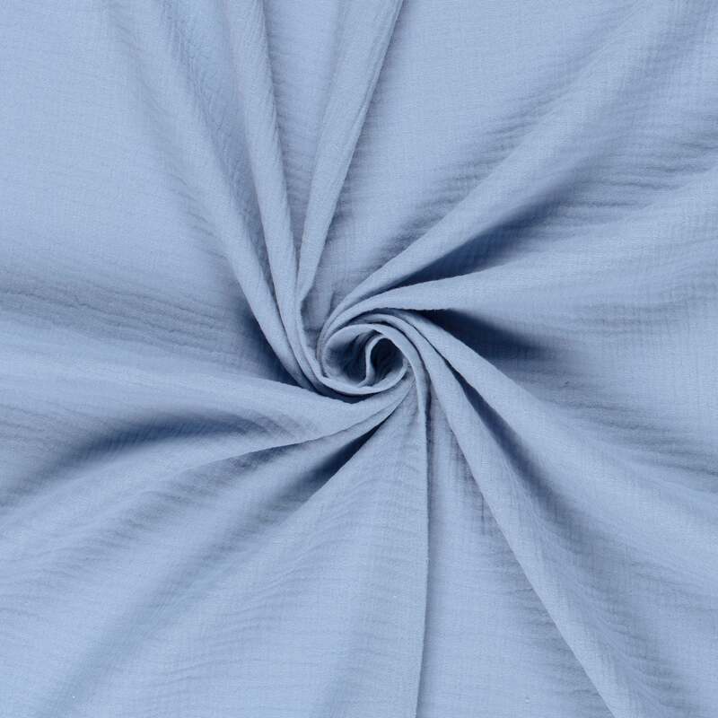 Muslin, ljusblå, se vårt sortiment av heminredning, garn & tyger. Alltid till bra priser.