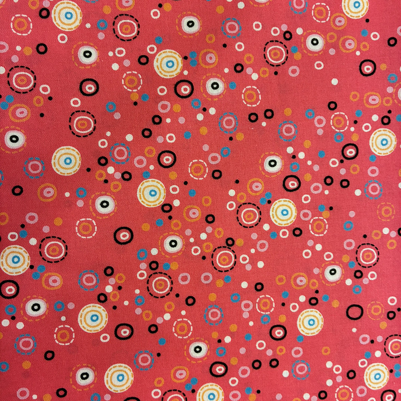 Rosa  mönstrad  bomullsväv, se vårt sortiment av heminredning, garn & tyger. Alltid till bra priser.