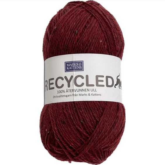 Ull Recycled  Vinröd 405, se vårt sortiment av heminredning, garn & tyger. Alltid till bra priser.