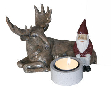 Tomte & älg f. värmeljus, se vårt sortiment av heminredning, garn & tyger. Alltid till bra priser.