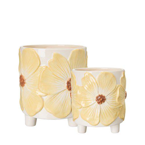 Esther kruka m gula blommor,set om 2, se vårt sortiment av heminredning, garn & tyger. Alltid till bra priser.