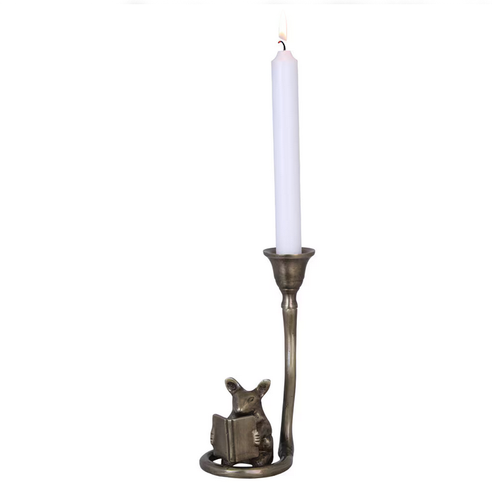 Ljusstake med en söt mus, antikmässing, se vårt sortiment av heminredning, garn & tyger. Alltid till bra priser.