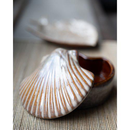 Galia, Snäck burk i porslin, brun, se vårt sortiment av heminredning, garn & tyger. Alltid till bra priser.