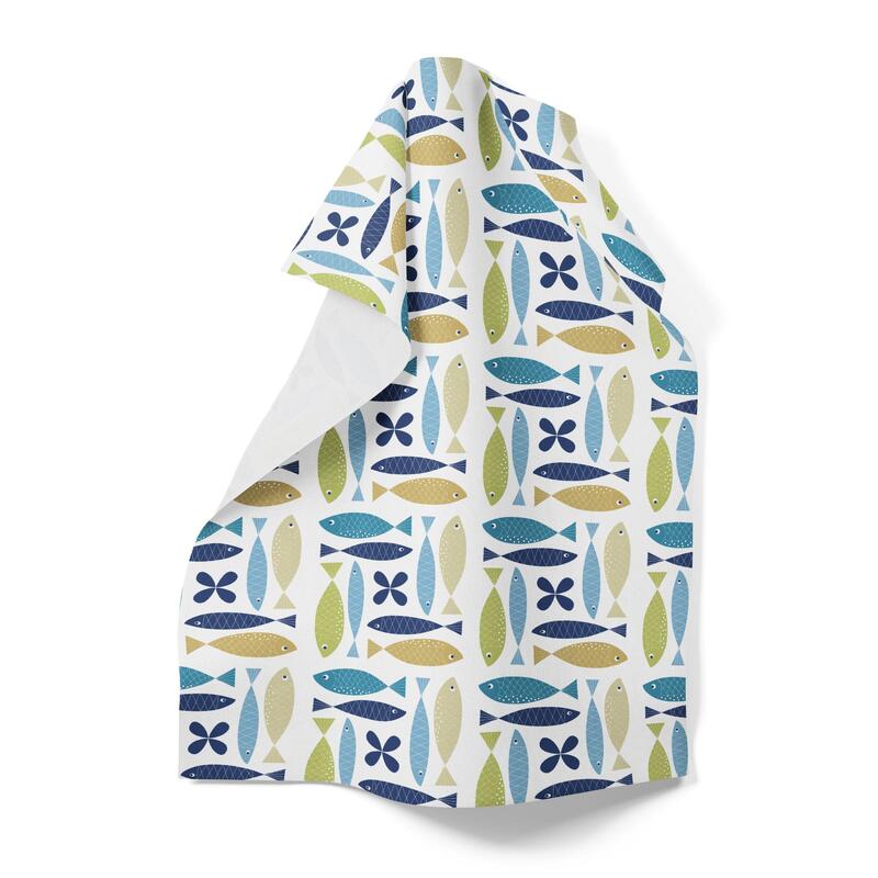 Fina Fisken kökshandduk 46x70 cm, se vårt sortiment av heminredning, garn & tyger. Alltid till bra priser.