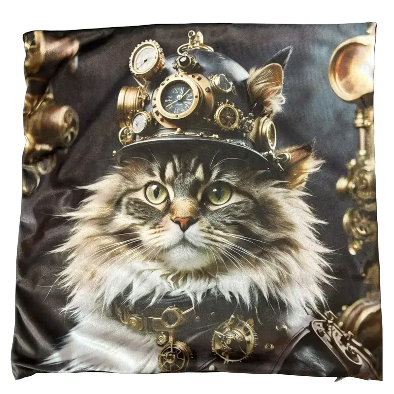 Huddfodral Katt i Hjälm 45x45cm, se vårt sortiment av heminredning, garn & tyger. Alltid till bra priser.