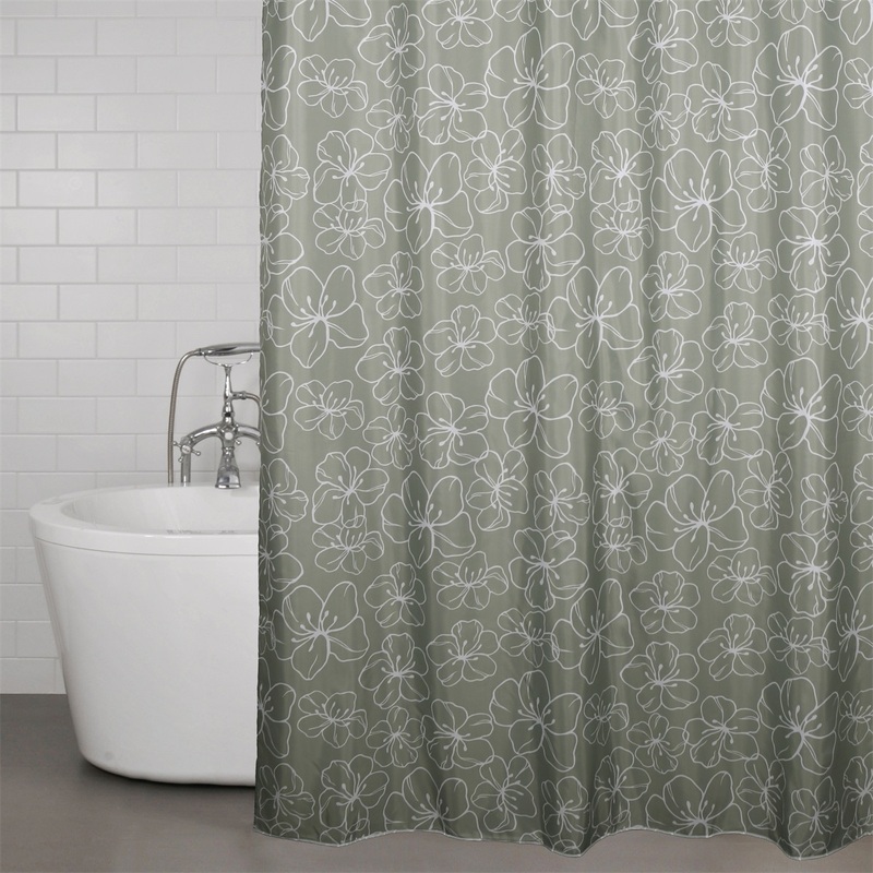 Flowers duschdraperi, grön, se vårt sortiment av heminredning, garn & tyger. Alltid till bra priser.