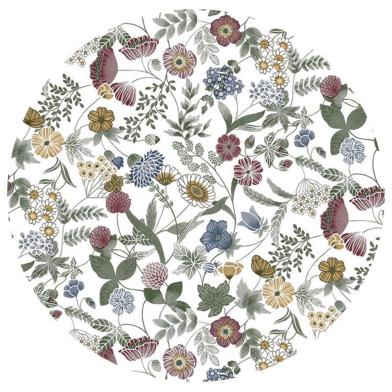 Rund vaxduk, Hilda, vit, se vårt sortiment av heminredning, garn & tyger. Alltid till bra priser.