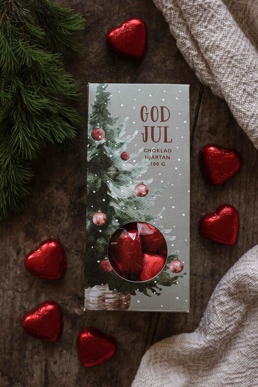 Godjul, chokladhjärtan, se vårt sortiment av heminredning, garn & tyger. Alltid till bra priser.