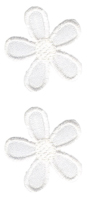Brodyrmärke 2 blommor, vit, se vårt sortiment av heminredning, garn & tyger. Alltid till bra priser.