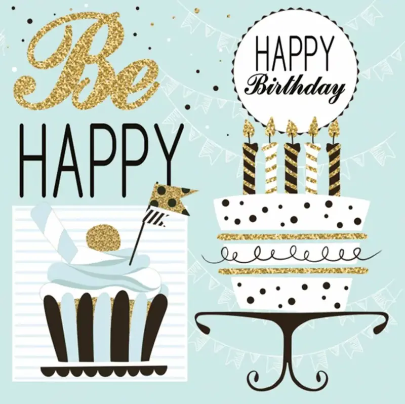 Servetter Happy birhday, mint, se vårt sortiment av heminredning, garn & tyger. Alltid till bra priser.