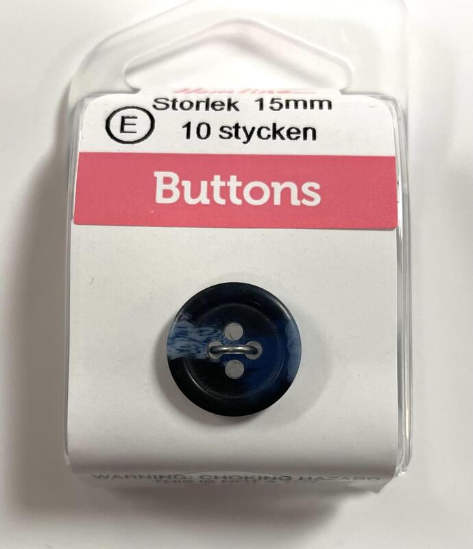 Blå knapp15mm, 10st, se vårt sortiment av heminredning, garn & tyger. Alltid till bra priser.