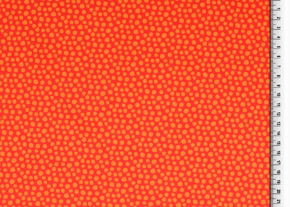  BomullsTrikå Röd/orange med prickar , EKO, se vårt sortiment av heminredning, garn & tyger. Alltid till bra priser.