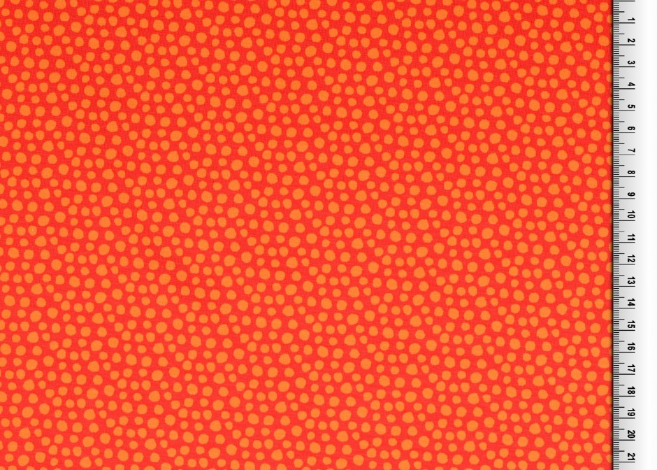  BomullsTrikå Röd/orange med prickar , EKO, se vårt sortiment av heminredning, garn & tyger. Alltid till bra priser.