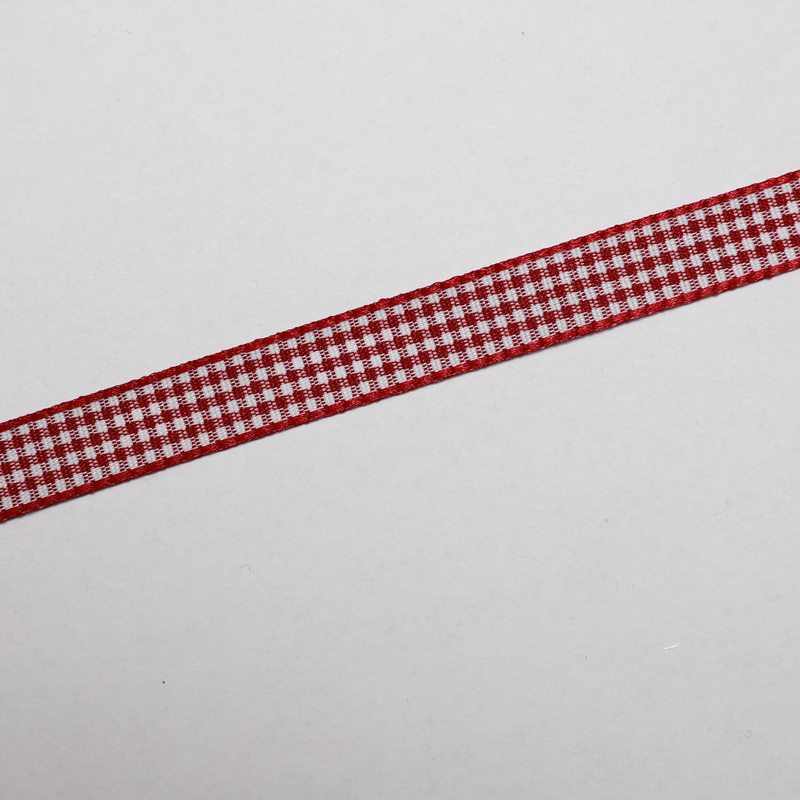 Dekorationsband rutig röd vit 10mm, se vårt sortiment av heminredning, garn & tyger. Alltid till bra priser.