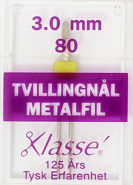 Tvillingnål Metalfil 3.0/80, se vårt sortiment av heminredning, garn & tyger. Alltid till bra priser.