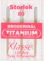 Broderinål Titanium 80, se vårt sortiment av heminredning, garn & tyger. Alltid till bra priser.