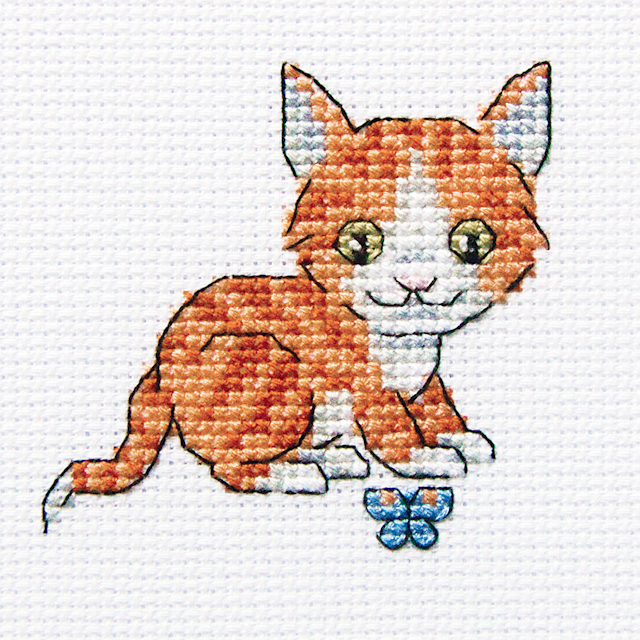 Broderi kit 8x8 cm Kat Ginger Scamp, se vårt sortiment av heminredning, garn & tyger. Alltid till bra priser.