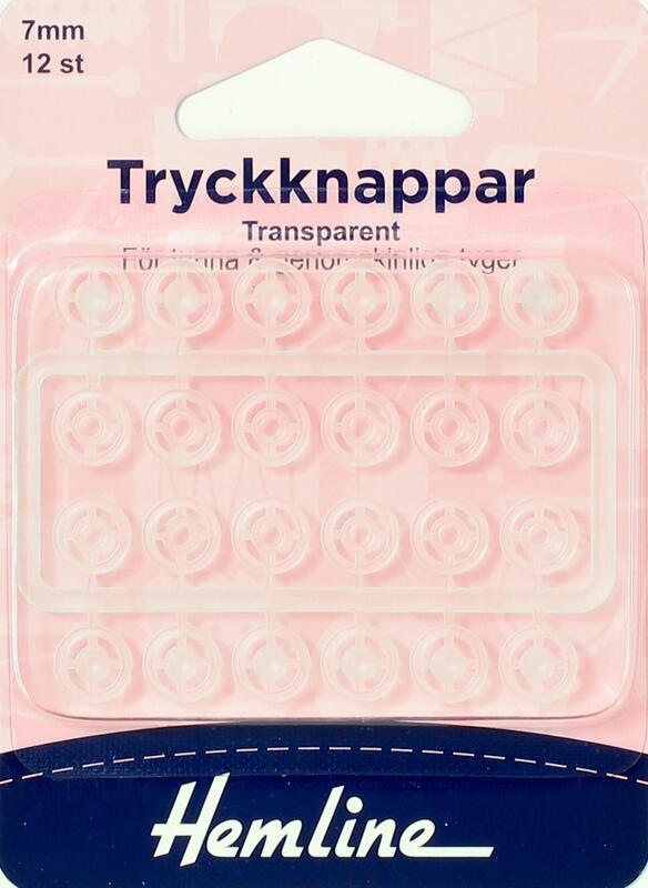 TRYCKKNAPPAR 7 MM TRANSPARENTA -12 st. , se vårt sortiment av heminredning, garn & tyger. Alltid till bra priser.