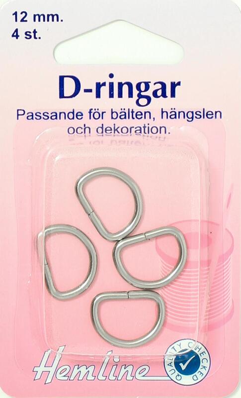 D-RING 4 X 12 MM FÖRNICKLAD , se vårt sortiment av heminredning, garn & tyger. Alltid till bra priser.