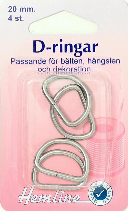 D-RING 4 X 20 MM FÖRNICKLAD , se vårt sortiment av heminredning, garn & tyger. Alltid till bra priser.