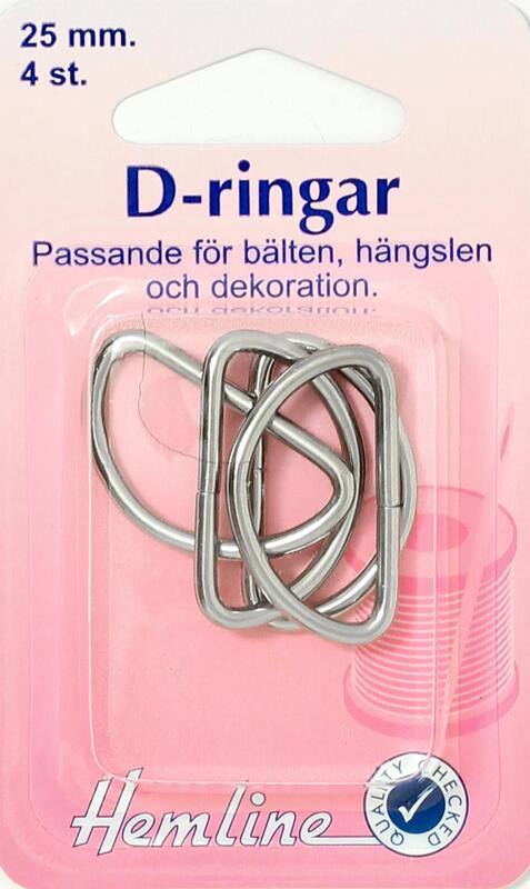 D-RING 4 X 25 MM FÖRNICKLAD , se vårt sortiment av heminredning, garn & tyger. Alltid till bra priser.