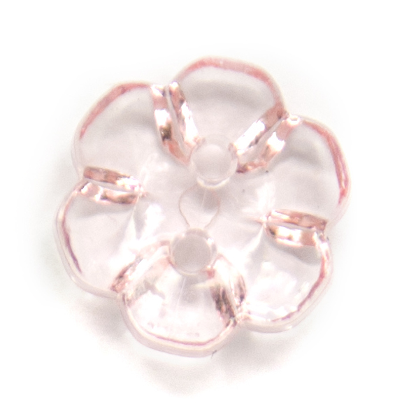 Blomknapp,genomskinlig rosa 11mm,5st  Knappask B, se vårt sortiment av heminredning, garn & tyger. Alltid till bra priser.