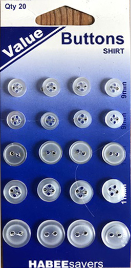 Skjortknappar (20) på karta , se vårt sortiment av heminredning, garn & tyger. Alltid till bra priser.