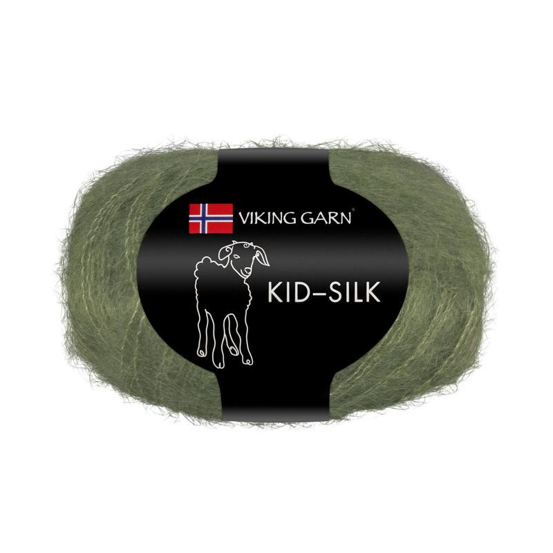 Kid silk 25gr 200m Olivgrön, se vårt sortiment av heminredning, garn & tyger. Alltid till bra priser.