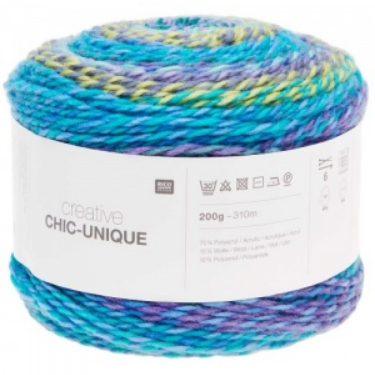 Creative Chic-Unique 200gr/310m Aqua , se vårt sortiment av heminredning, garn & tyger. Alltid till bra priser.