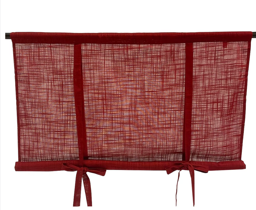 Rullupp-gardin "Norrsken" 100x100, röd, se vårt sortiment av heminredning, garn & tyger. Alltid till bra priser.