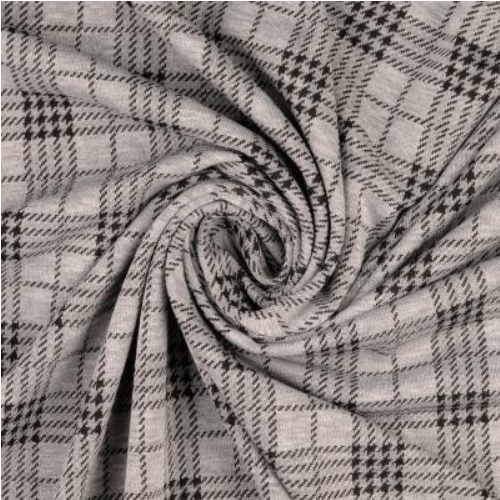 Jacquard Jersey. rutig jersey grå/svart, se vårt sortiment av heminredning, garn & tyger. Alltid till bra priser.