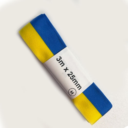 Sverigeband Blå/Gul 25mm x 3m, se vårt sortiment av heminredning, garn & tyger. Alltid till bra priser.