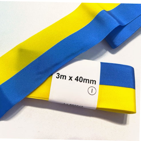 Sverigeband Blå/Gul 40mm x 3m, se vårt sortiment av heminredning, garn & tyger. Alltid till bra priser.