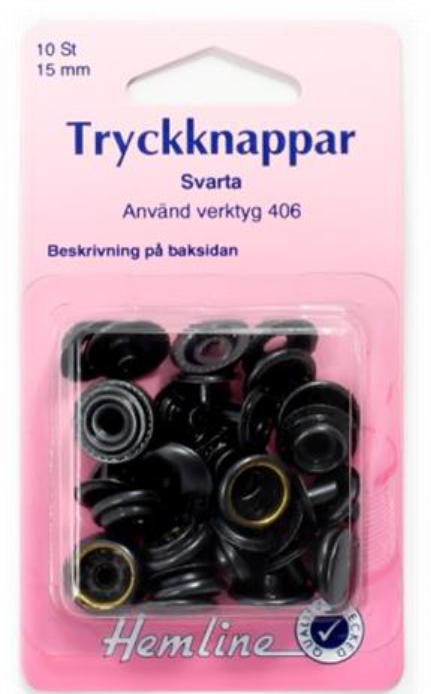 NITTRYCKKNAPPAR 15 MM SVARTA -10 ST. , se vårt sortiment av heminredning, garn & tyger. Alltid till bra priser.