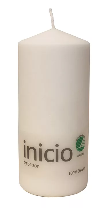 Inicio Blockljus Vit 100% stearin  67x100mm, se vårt sortiment av heminredning, garn & tyger. Alltid till bra priser.